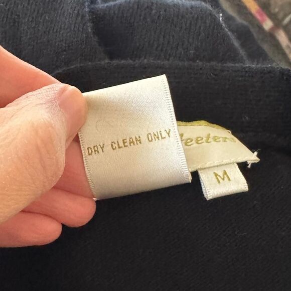 Morgan McFeeters Black Dress Long Sleeve Neck Bow M Viscose Angora Cashmere Wool - Picture 6 of 7